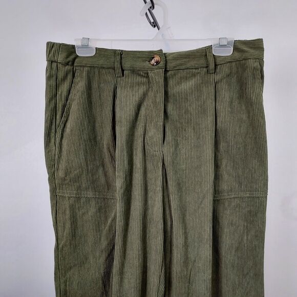 Halara Pants Olive Green Corduroy Joggers Size Large High Rise Comfy Casual - Picture 4 of 13